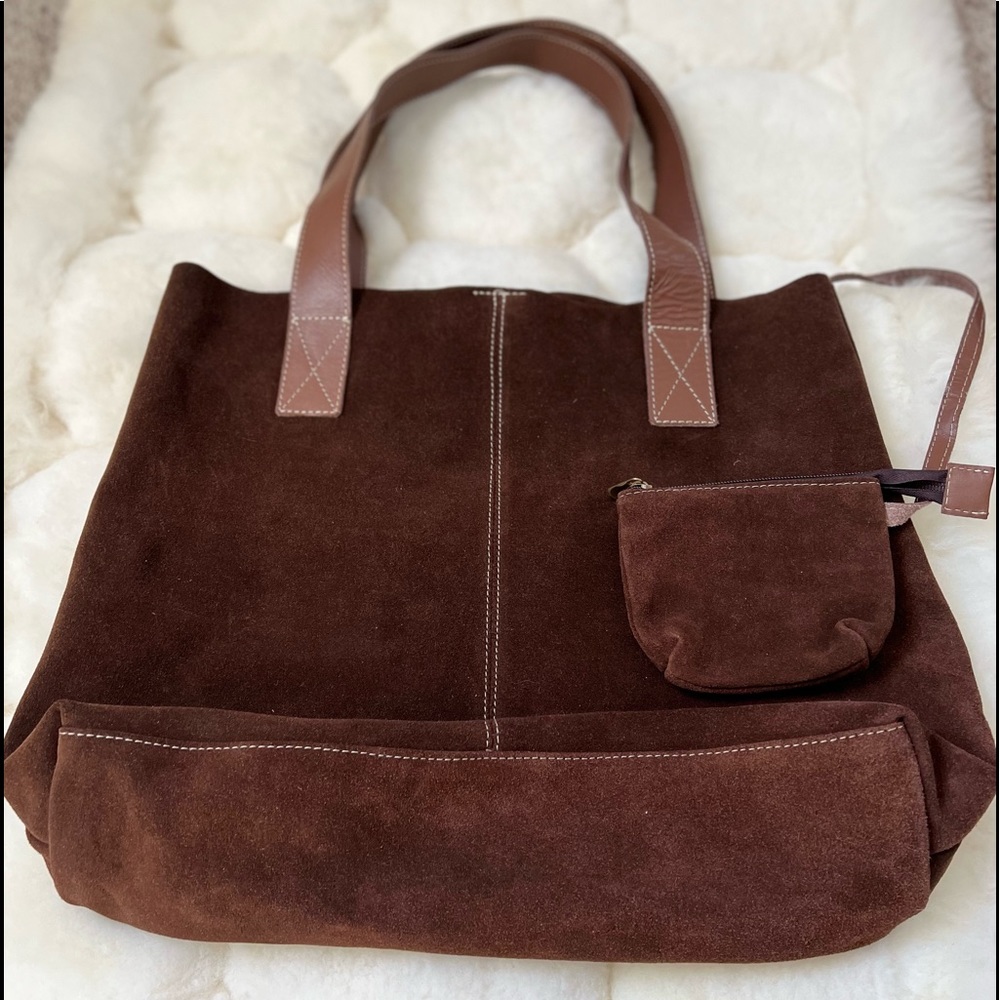Brown Suede Shoulder Bag
